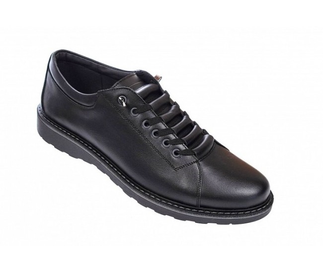 Oferta Pantofi barbati casual sport din piele naturala Marko Negru LASEN