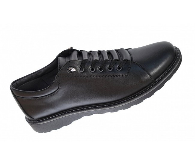 Oferta Pantofi barbati casual sport din piele naturala Marko Negru LASEN