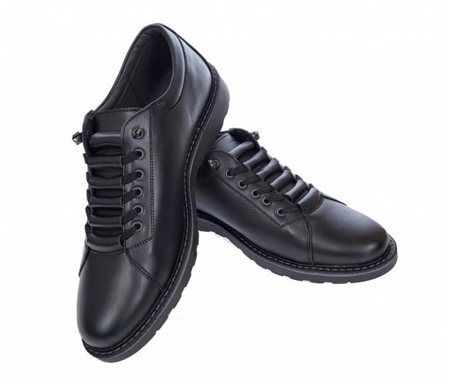 Oferta Pantofi barbati casual sport din piele naturala Marko Negru LASEN