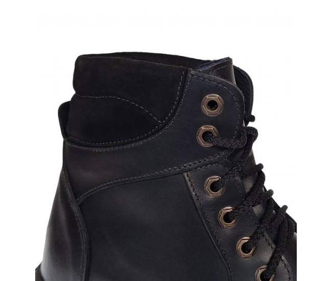 Oferta marimea 44 Bocanci barbati din piele naturala imblaniti, model iarna KLAUS LBOC330NV