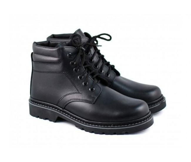 Oferta Marimea 44 Bocanci barbati negri din piele naturala imblaniti model iarna MARKUS - LBOCNBOXM3