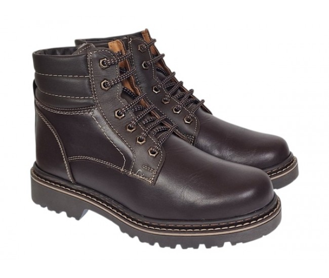 Reducerte marimea 41 Bocanci barbati din piele naturala (imblaniti) Maro LBOCX7M