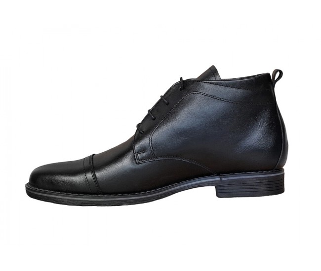 OFERTA MARIMEA 38,  41 -Ghete barbati din piele naturala casual, imblanite, Bond NEGRU - LBOND1NBOX