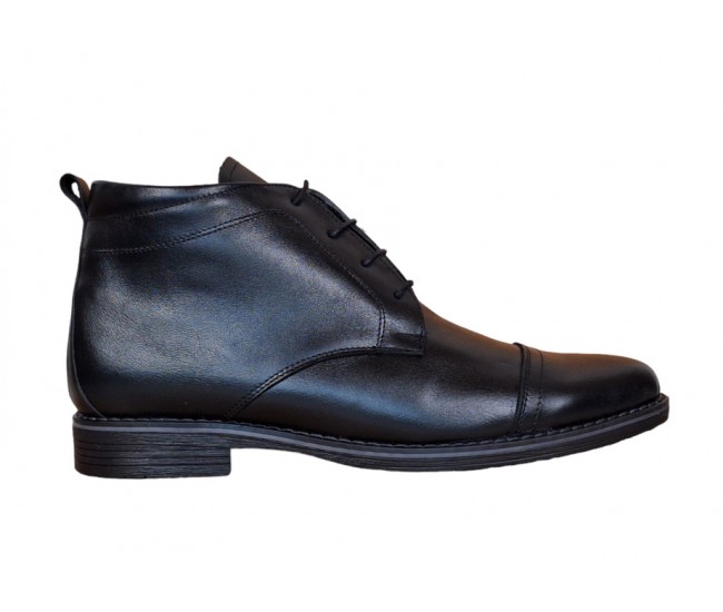 OFERTA MARIMEA 38,  41 -Ghete barbati din piele naturala casual, imblanite, Bond NEGRU - LBOND1NBOX