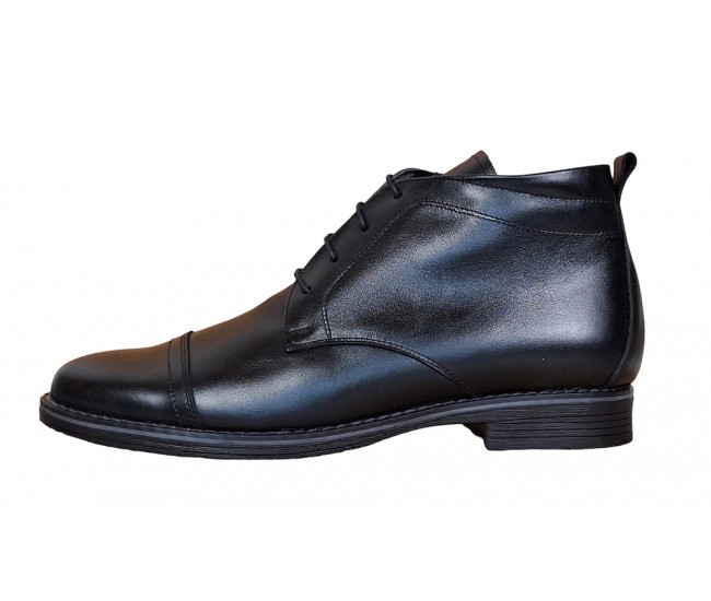 OFERTA MARIMEA 38,  41 -Ghete barbati din piele naturala casual, imblanite, Bond NEGRU - LBOND1NBOX
