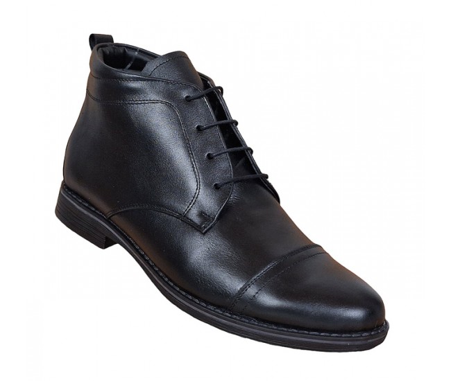 OFERTA MARIMEA 38,  41 -Ghete barbati din piele naturala casual, imblanite, Bond NEGRU - LBOND1NBOX