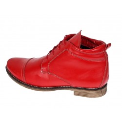 Oferta marimea 41, 43 -  Ghete barbati din piele naturala casual, imblanite, Bond Rosu - LBOND1R