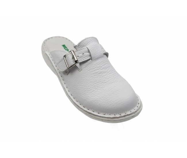 Oferta Marimea 35 Saboti medicali femei, albi din piele naturala box, Med-Line LBR127A