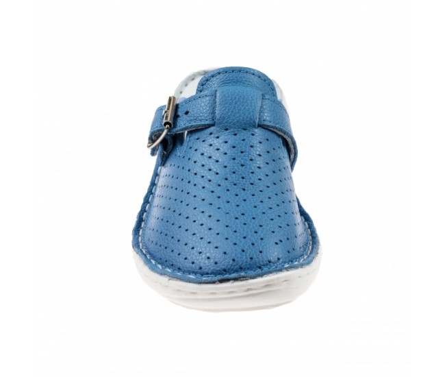 Oferta marimea 37 Saboti medicali dama din piele naturala Royal Blue Med-Line LBR128BLUE