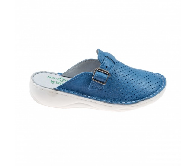 Oferta marimea 37 Saboti medicali dama din piele naturala Royal Blue Med-Line LBR128BLUE