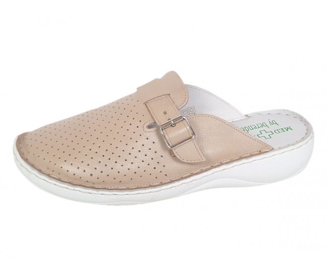 Oferta Marimea 42 Saboti medicali dama din piele naturala Crem Med-Line LBR128CREM