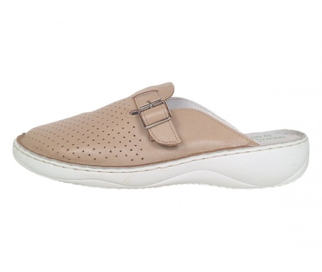 Oferta Marimea 42 Saboti medicali dama din piele naturala Crem Med-Line LBR128CREM