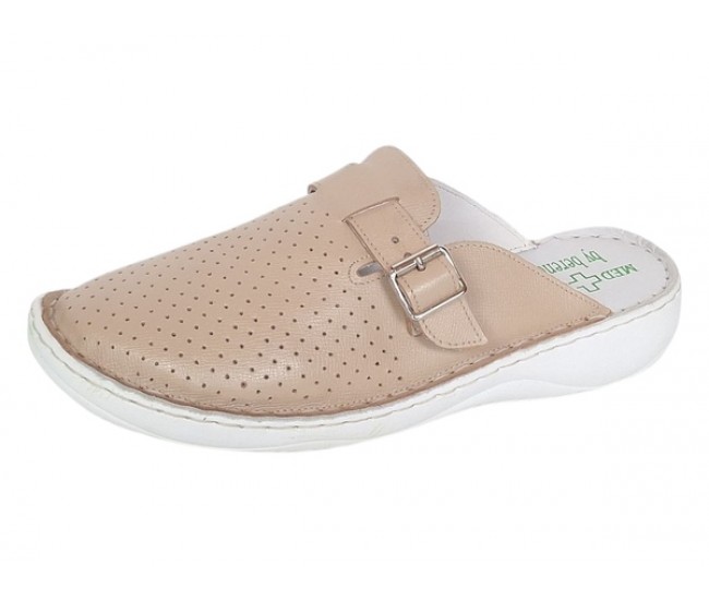 Oferta Marimea 42 Saboti medicali dama din piele naturala Crem Med-Line LBR128CREM