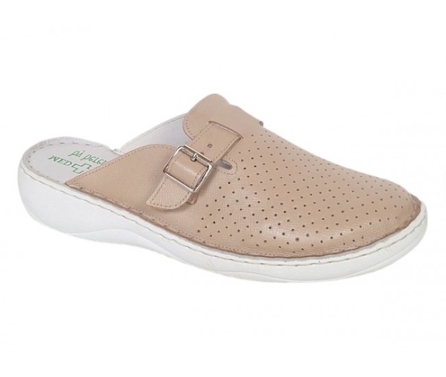 Oferta Marimea 42 Saboti medicali dama din piele naturala Crem Med-Line LBR128CREM