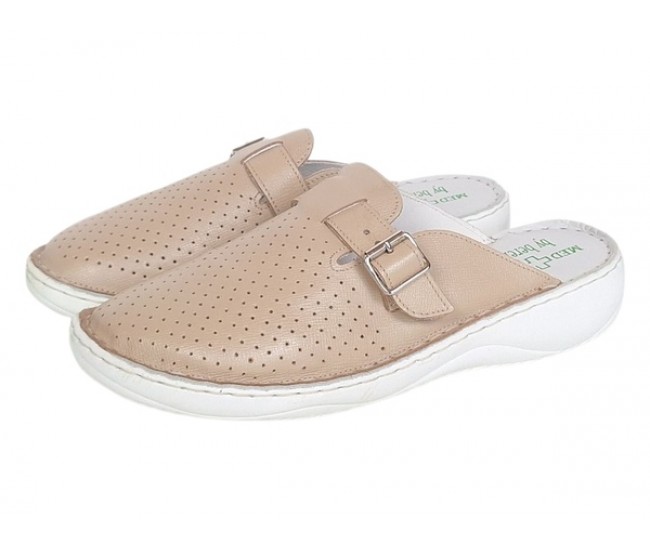 Oferta Marimea 42 Saboti medicali dama din piele naturala Crem Med-Line LBR128CREM