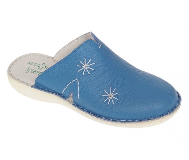 Oferta Marimea 42 Saboti medicali dama din piele naturala Albastru Box, Med-Line LBR298ALBASTRU