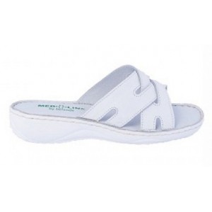 OFERTA MARIMEA  42 - Saboti medicali femei, albi din piele naturala box Med-Line LBR472A