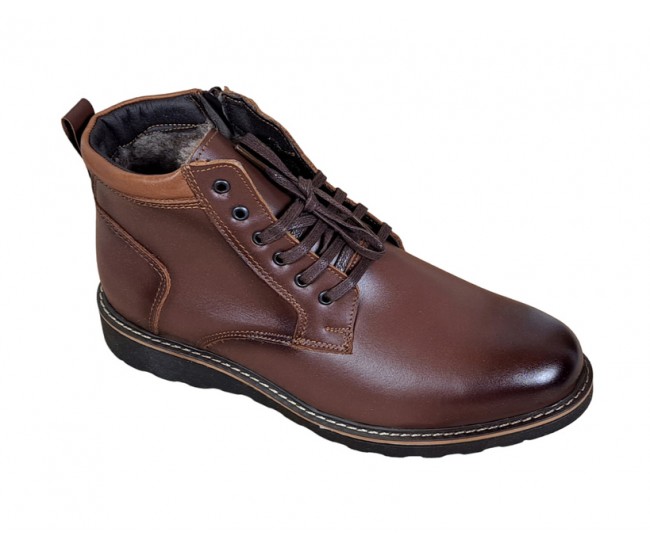 Oferta Marimea 38, 42 Ghete barbati casual, din piele naturala Maro cu fermoar LCORSAFM