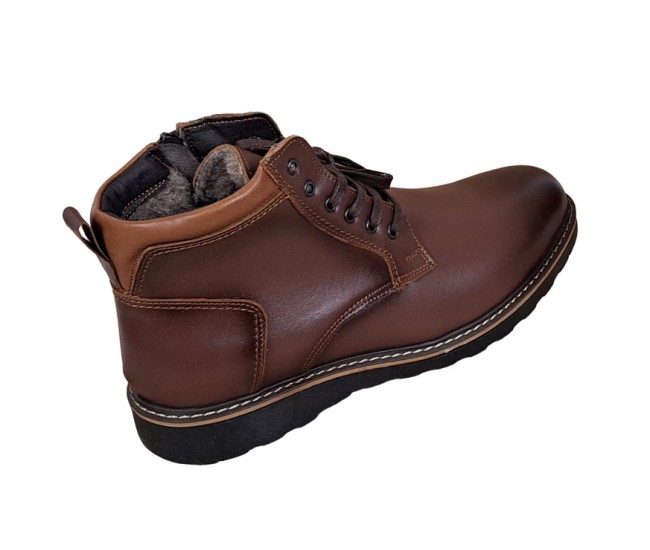 Oferta Marimea 38, 42 Ghete barbati casual, din piele naturala Maro cu fermoar LCORSAFM