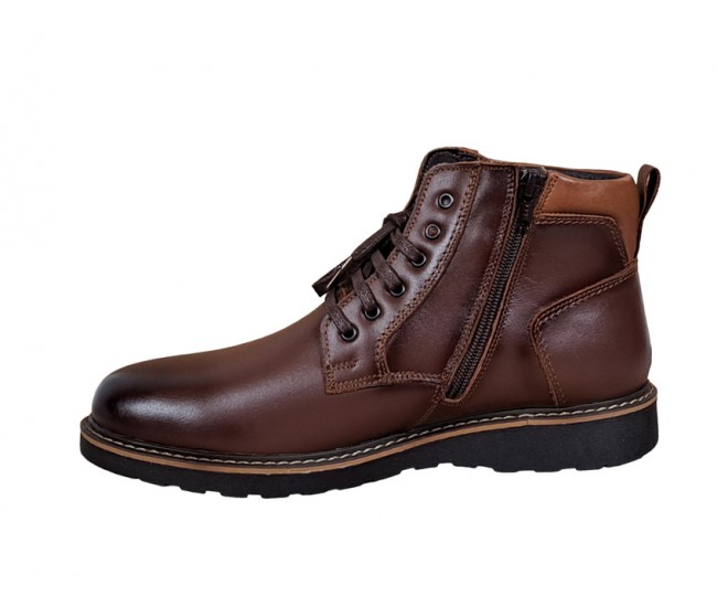 Oferta Marimea 38, 42 Ghete barbati casual, din piele naturala Maro cu fermoar LCORSAFM