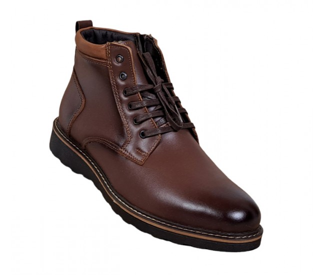 Oferta Marimea 38, 42 Ghete barbati casual, din piele naturala Maro cu fermoar LCORSAFM