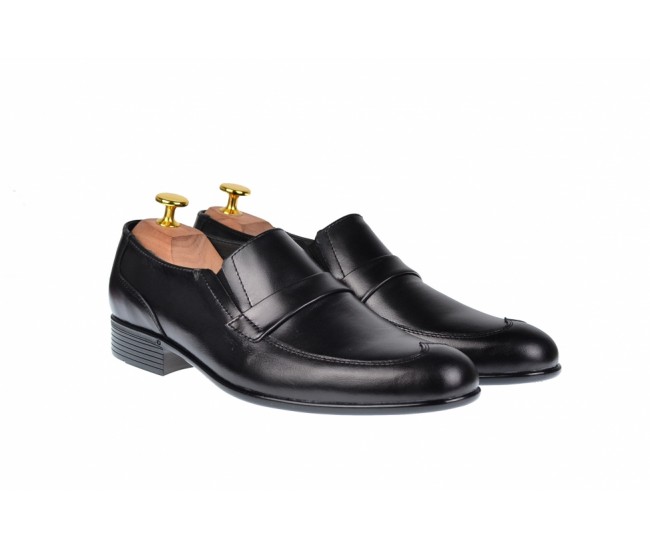 OFERTA MARIMEA  40,  41  -   Pantofi Barbati Office, Eleganti, din Piele Naturala, cu Elastic, Negru, EVOLUTION 2,LELION13N