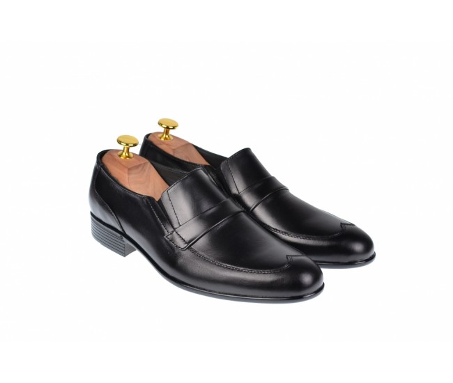 OFERTA MARIMEA  40,  41  -   Pantofi Barbati Office, Eleganti, din Piele Naturala, cu Elastic, Negru, EVOLUTION 2,LELION13N