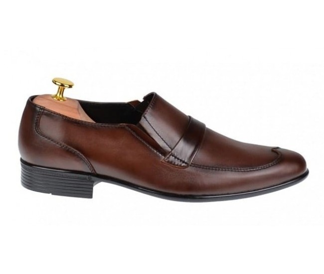Oferta marimea 41 Pantofi barbati office eleganti din piele naturala maro Elion LELY13M