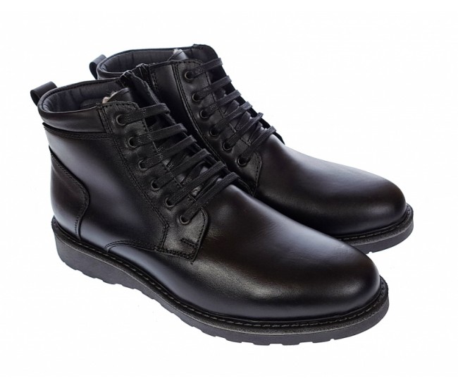 Ghete barbati casual din piele naturala cu fermoar Leon