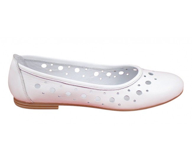 Oferta marimea 38 Balerini dama casual din piele naturala - Model Clara Alb