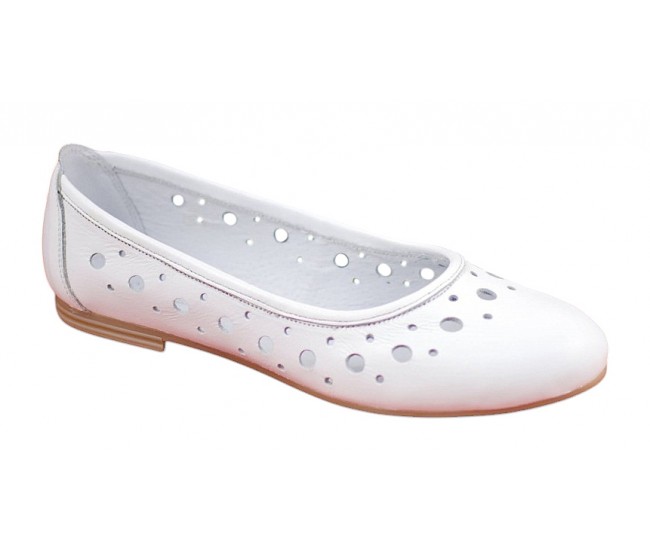 Oferta marimea 38 Balerini dama casual din piele naturala - Model Clara Alb