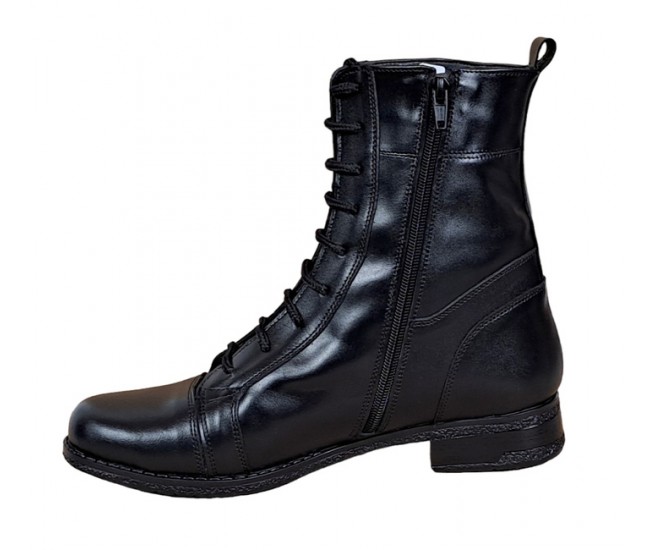 Oferta 40, 41 Ghete dama casual din piele naturala cu siret si fermoar LG21FLN