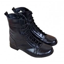 Oferta 40, 41 Ghete dama casual din piele naturala cu siret si fermoar LG21FLN