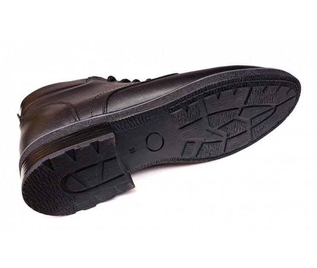 Oferta marimea 39 Ghete barbati casual negre din piele naturala imblanite LGB101N