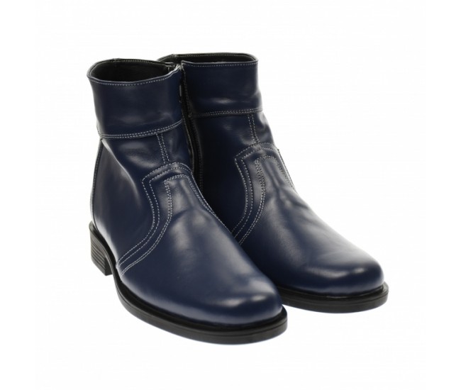 Oferta marimea 39, 40 - Ghete barbati bleumarin, office, elegante din piele naturala, cu fermoar - LGB99BLA Oferta marimea 39, 40 - Ghete barbati bleumarin, office, elegante din piele naturala, cu fermoar - LGB99BLA