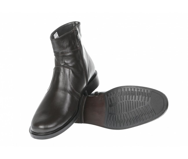 Oferta marimea 40 -  Ghete barbati maro, office, elegante din piele naturala, cu fermoar - LGB99MARO