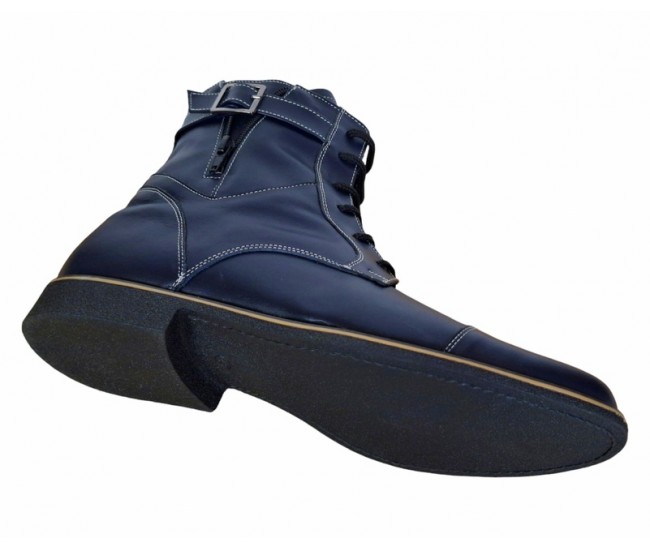 Oferta Ghete barbati casual din piele naturala imblanite Bleumarin - LGBOND2BL