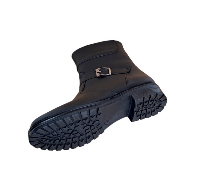 OFERTA MARIMEA 38, 40 - Ghete dama, din piele naturala, cu fermoar, negru, imblanite - LGCATN