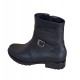 OFERTA MARIMEA 38, 40 - Ghete dama, din piele naturala, cu fermoar, negru, imblanite - LGCATN