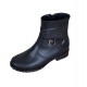 OFERTA MARIMEA 38, 40 - Ghete dama, din piele naturala, cu fermoar, negru, imblanite - LGCATN