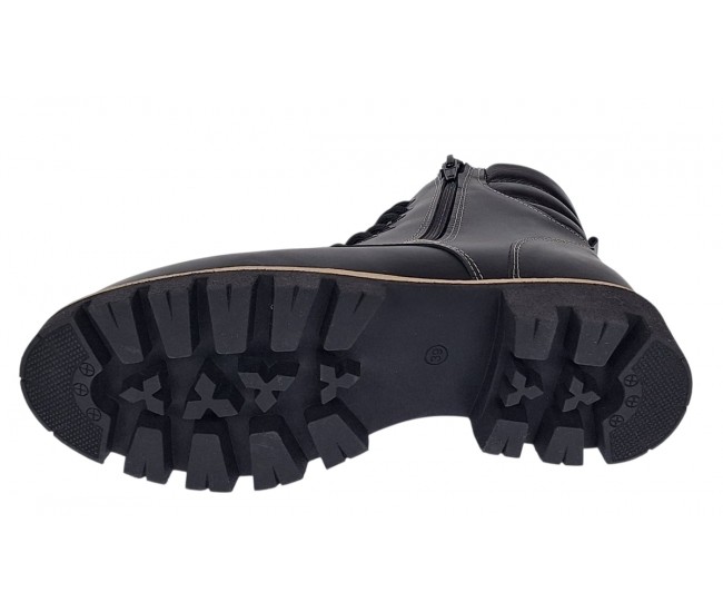 Oferta marimea 39 Ghete dama neimblanite din piele naturala cu siret si fermoar Luiza LGDLUIZA