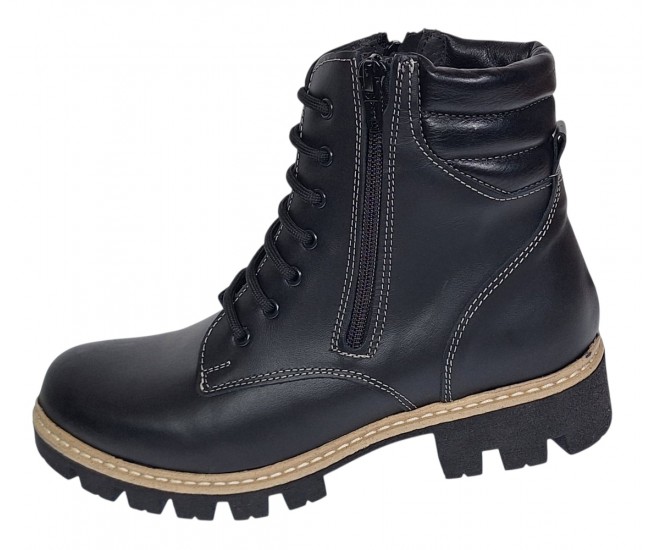 Oferta marimea 39 Ghete dama neimblanite din piele naturala cu siret si fermoar Luiza LGDLUIZA