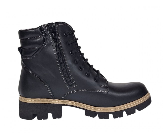 Oferta marimea 39 Ghete dama neimblanite din piele naturala cu siret si fermoar Luiza LGDLUIZA