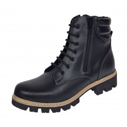 Oferta marimea 39 Ghete dama neimblanite din piele naturala cu siret si fermoar Luiza LGDLUIZA