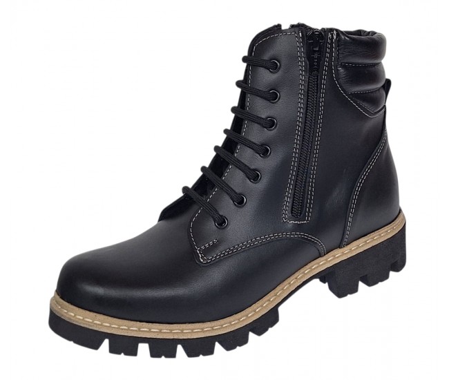 Oferta marimea 39 Ghete dama neimblanite din piele naturala cu siret si fermoar Luiza LGDLUIZA