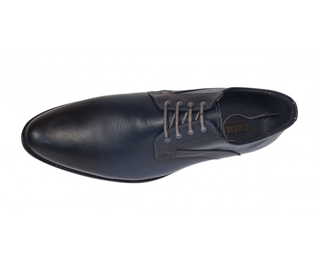 Oferta Pantofi Probati/Purtati barbati, eleganti, piele naturala, Bleumarin - GKR03BL