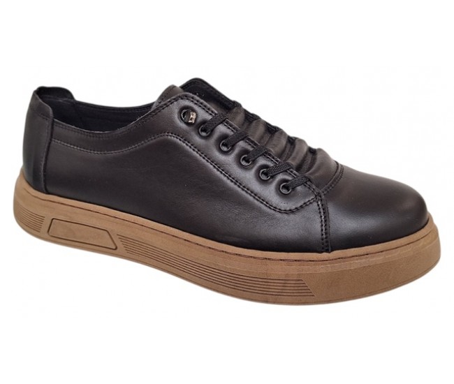 Oferta Marimea 40 Pantofi barbati casual din piele naturala Negru Gold LGKR122N