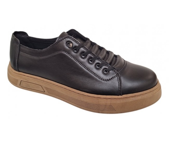 Oferta Marimea 40 Pantofi barbati casual din piele naturala Negru Gold LGKR122N