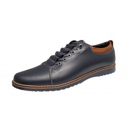 Marimea 42 Pantofi casual barbati din piele naturala - Model Corsa Bleumarin LGKR124BL