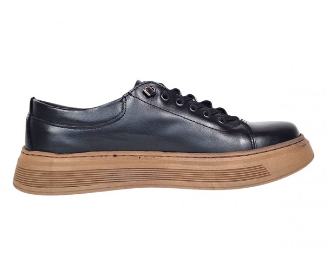 Oferta Marimea 40 Pantofi barbati casual din piele naturala Negru Gold LGKR124N